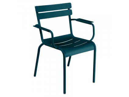 Kék fém kerti szék Fermob Luxembourg karfával