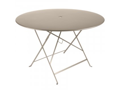 Szerecsendió szürke fém összecsukható asztal Fermob Bistro Ø 117 cm