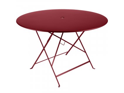 Piros fém összecsukható asztal Fermob Bistro Ø 116 cm