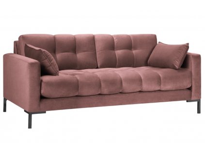 Rózsaszín bársony háromszemélyes kanapé MICADONI MAMAIA 177 cm