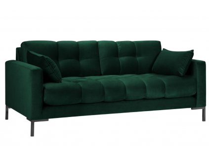Sötétzöld bársony háromszemélyes kanapé MICADONI MAMAIA 177 cm
