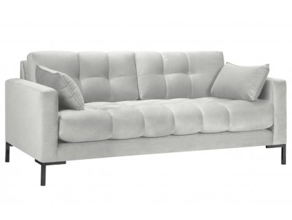Világosszürke bársony háromszemélyes kanapé MICADONI MAMAIA 177 cm