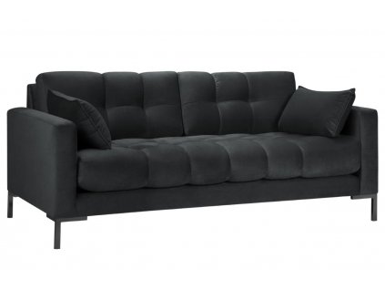 Sötétszürke bársony háromszemélyes kanapé MICADONI MAMAIA 177 cm
