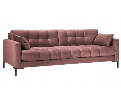 Rózsaszín bársony háromszemélyes kanapé MICADONI MAMAIA 217 cm