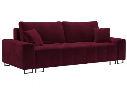 Borvörös bársony háromszemélyes kanapéágy MICADONI BYRON 250 cm