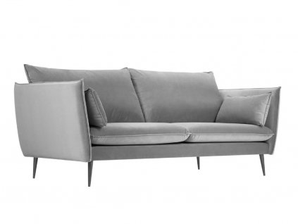 Világosszürke bársony háromszemélyes kanapé MICADONI AGATE 183 cm
