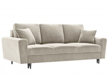 Bézs bársony kanapéágy MICADONI MOGHAN 235 cm