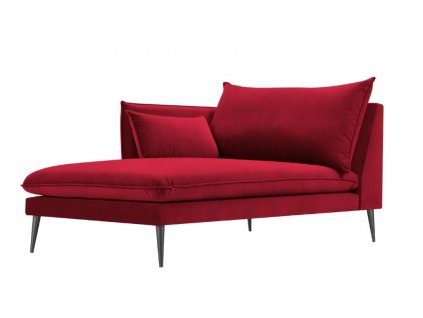 Piros bársony fotel MICADONI AGATE 165 cm, bal