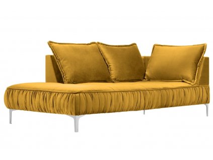 Sárga bársony fotel MICADONI JARDANITE 213 cm, bal