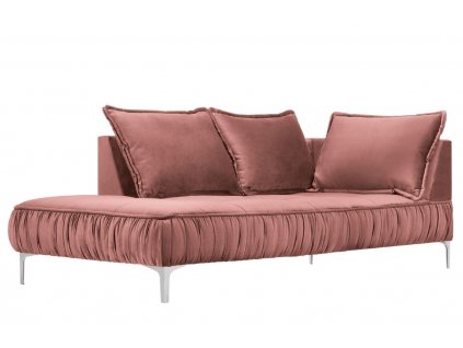 Rózsaszín bársony fotel MICADONI JARDANITE 213 cm, bal