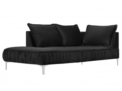 Fekete bársony fotel MICADONI JARDANITE 213 cm, bal