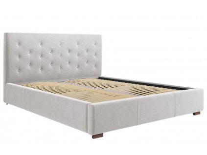 Világosszürke bársony ágy MICADONI SERI 160 x 200 cm