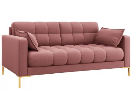 MICADONI MAMAIA 152 cm-es rózsaszín szövet kétszemélyes kanapé arany színű talppal