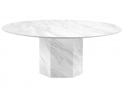 Fehér márvány kerek dohányzóasztal Micadoni Sahara 100 cm
