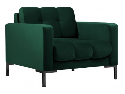 MICADONI Mamaia zöld bársony fotel fekete talppal