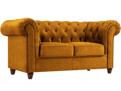 Sárga bársony kétüléses kanapé MICADONI Lapis 170 cm