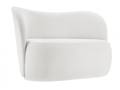 Fehér szövet kétüléses kanapé MICADONI Saamit 126 cm