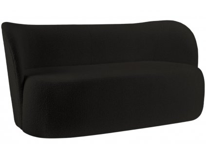 Fekete szövet háromüléses kanapé MICADONI Saamit 178 cm