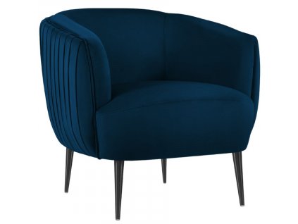 Kék bársony fotel MICADONI Moss