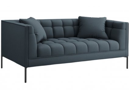 Kék szövet kétszemélyes kanapé MICADONI Karoo 185 cm fekete talppalKék szövet kétszemélyes kanapé MICADONI Karoo 185 cm fekete talppal