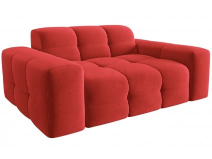 Piros bársony kétüléses kanapé MICADONI Kendal 156 cm
