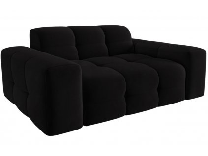Fekete bársony kétüléses kanapé MICADONI Kendal 156 cm