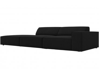Fekete szövet háromszemélyes kanapé MICADONI Jodie 262 cm, bal