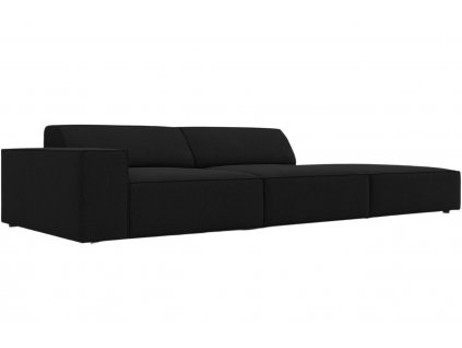 Fekete szövet háromüléses kanapé MICADONI Jodie 262 cm, jobb