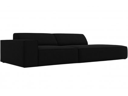 Fekete bársony kanapé MICADONI Jodie 262 cm, jobb