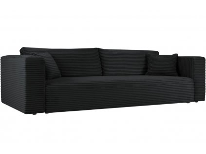 Fekete kordbársony kanapéágy MICADONI Diego 240 cm