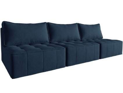 Kék szövet háromszemélyes kanapé MICADONI Mike 240 cm