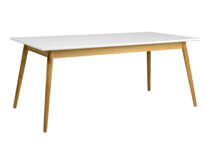 Matt fehér lakkozott étkezőasztal Tenzo Pont 180 x 90 cm