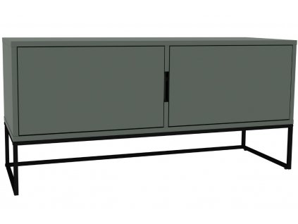 Matt zöld lakkozott TV-asztal Tenzo Lipp 118,5 x 43 cm