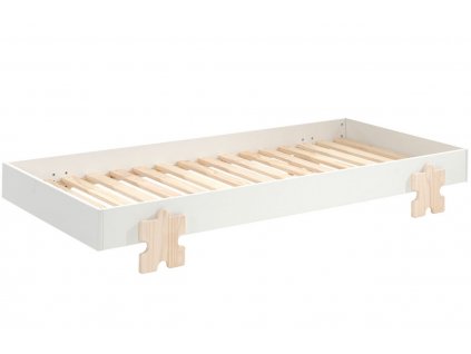 Fehér lakkozott egymásra rakható ágy Vipack Modulo Puzzle 90 x 200 cm