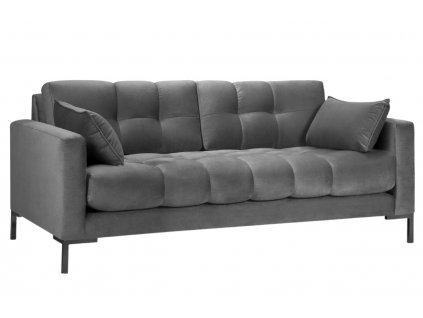 Szürke bársony háromszemélyes kanapé MICADONI MAMAIA 177 cm