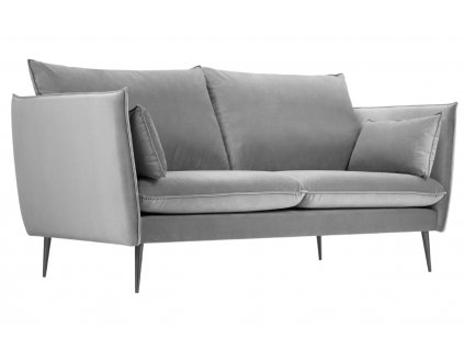 Világosszürke bársony kétüléses kanapé MICADONI AGATE 158 cm