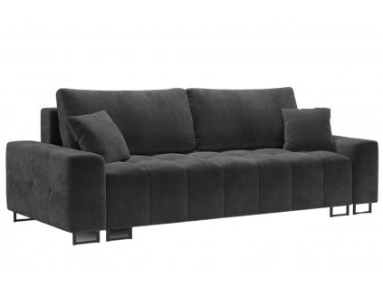 Sötétszürke bársony háromszemélyes kanapéágy MICADONI BYRON 250 cm