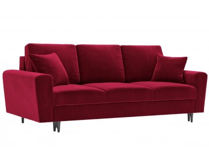 Piros bársony kanapéágy MICADONI MOGHAN 235 cm