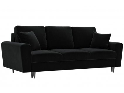 Fekete bársony kanapéágy MICADONI MOGHAN 235 cm