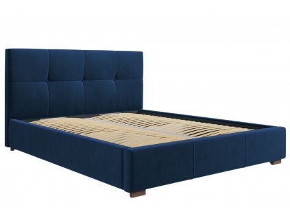Királykék bársony ágy MICADONI SAGE 140 x 200 cm