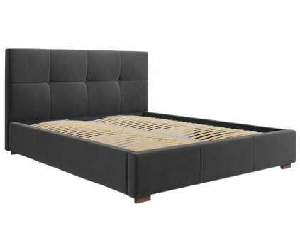 Sötétszürke bársony ágy MICADONI SAGE 140 x 200 cm