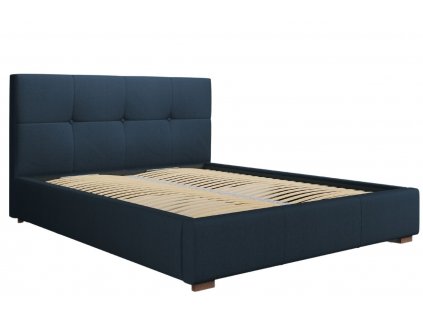 Kék szövet ágy MICADONI SAGE 160 x 200 cm