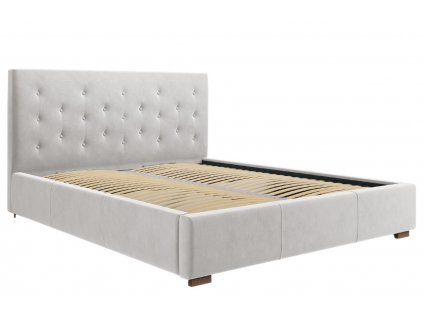 Világosszürke bársony ágy MICADONI SERI 140 x 200 cm