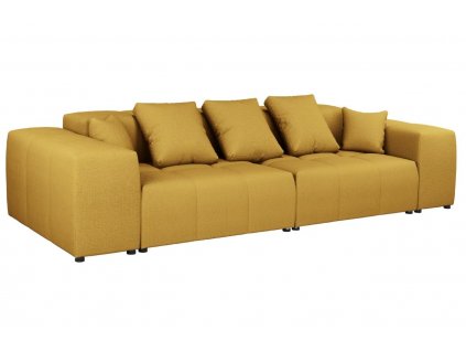 Sárga szövet moduláris háromüléses kanapé MICADONI MARGO 340 cm