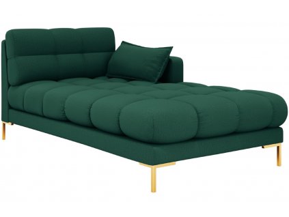 Zöld szövet fotel MICADONI Mamaia 185 cm arany talppal, eredeti