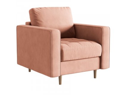 MICADONI Gobi rózsaszín bársony fotel