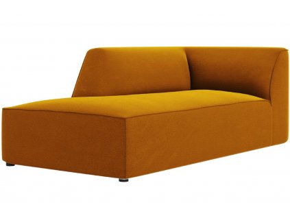 Sárga bársony fotel MICADONI Ruby 181 cm, bal