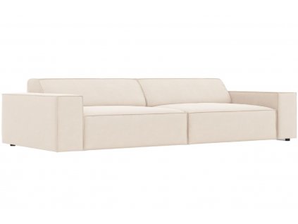 Bézs bársony négyszemélyes kanapé MICADONI Jodie 244 cm
