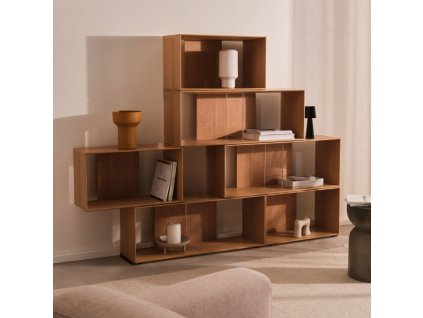 361760 set deviti dubovych modularnich polic kave home litto