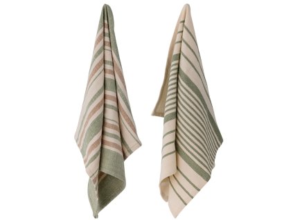 423238 1 sada dvou bezovo zelenych bavlnenych uterek bloomingville nuoro